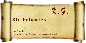 Kis Friderika névjegykártya