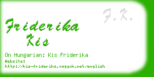 friderika kis business card